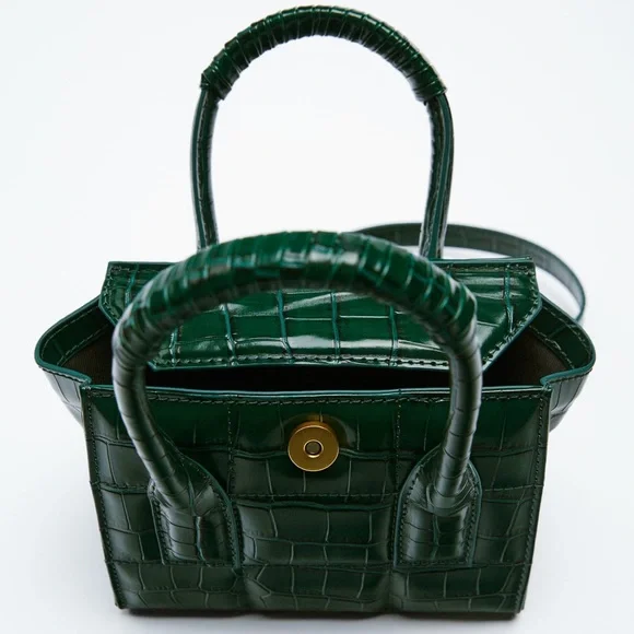 NWT Animal Print Mini Crossbody Bag Green - Picture 4 of 4